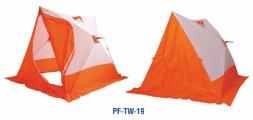 Палатка зимняя Следопыт 2-скатная, Oxford 210D PU 1000, цв. бело-оранж.