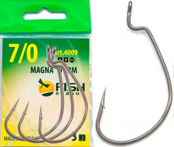 Крючок FISH SEASON Magna Worm №3/0 5шт офсет. 4009-007-3/0F