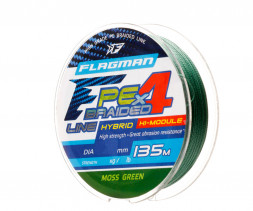 Шнур Flagman PE Hybrid F4 135м MossGreen 0,12мм 6,4кг 14lb