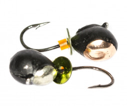 Мормышка вольфрамовая Condor Коза-уралка, перевертыш, с коронкой, 1,5 мм, медь, серебро 15 шт