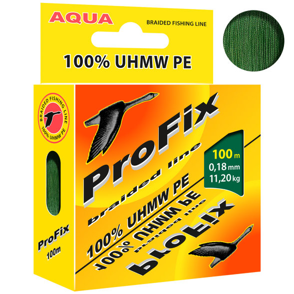 Леска плетеная Aqua ProFix Dark green 0.18 100м